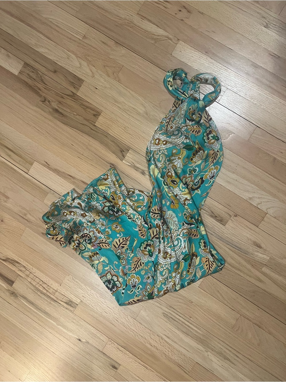 Zara Turquoise Floral Maxi Dress